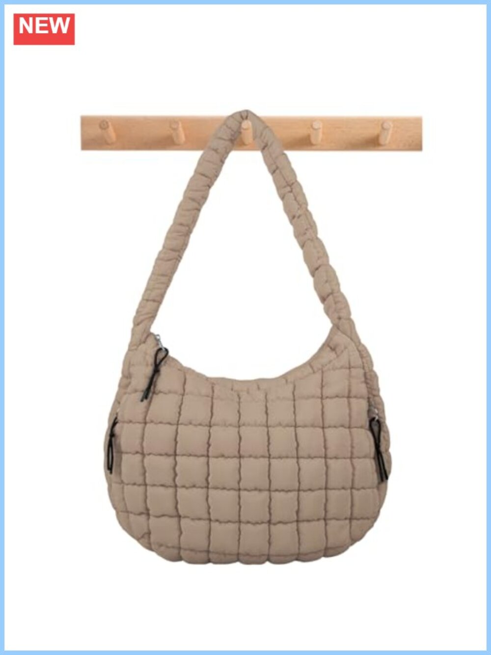 Quilted Puffer Tote Bag Nylon Crossbody Shoulder Hobo Handbag Travel